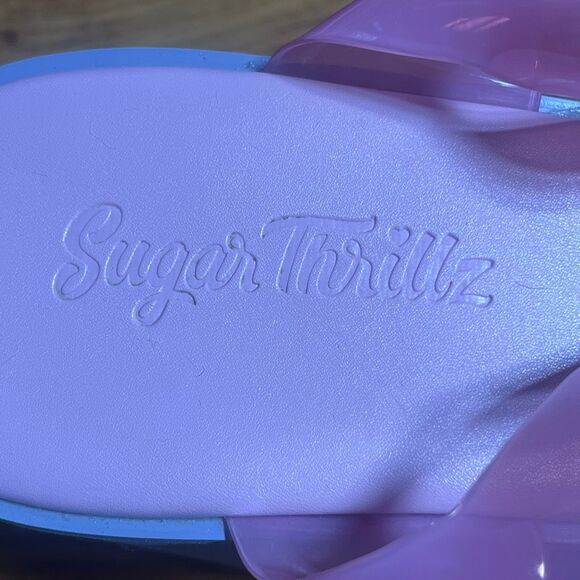 Sugar‎ Thrillz High Platform Pushin Daisies Jelly Shoes 3D Flowers Sz 8 - Picture 9 of 9